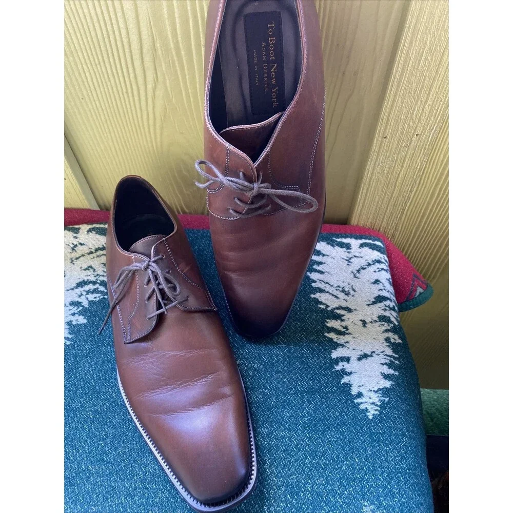 11 M Men’s To Boot New York Brown Dress Shoes Plain Toe Derby